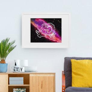 Poster Œuvre d'art murale de la constellation du Bélier d
