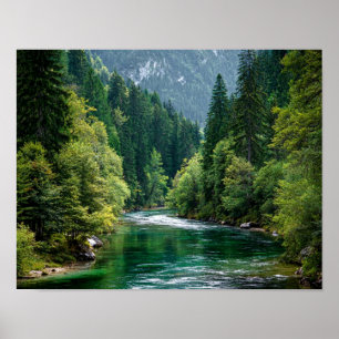 Poster Œuvre d'art murale de la montagne de Green River -