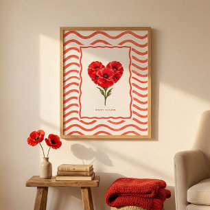 Poster Œuvre d'art murale de la Saint-Valentin en forme d