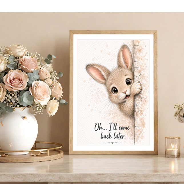 Poster Œuvre d'art murale de lapin qui regarde Drôle Impr (Créateur téléchargé)