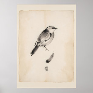 Poster Œuvre d'art murale de l'oiseau esprit messager emp