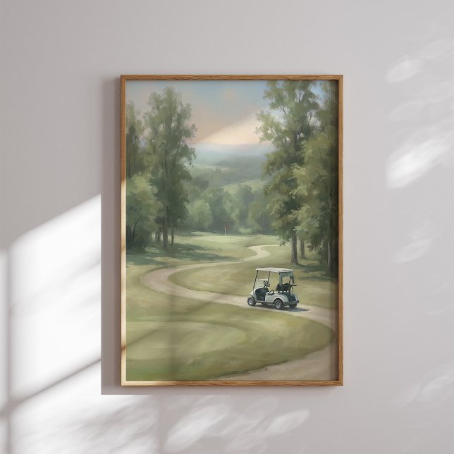 Poster Œuvre d'art murale de parcours de golf vintage ave (Créateur téléchargé)