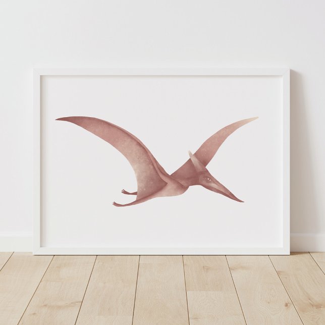 Poster Œuvre d'art murale de Ptérodactyle Rouge Dinosaure (Créateur téléchargé)