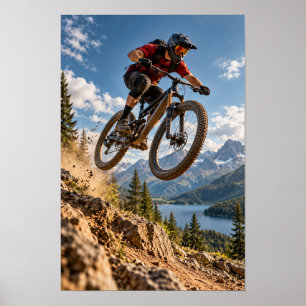 Poster Œuvre d'art murale de saut en VTT – Alpine Freerid