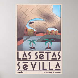 Poster Œuvre d'art murale de Séville en grès avec arche e