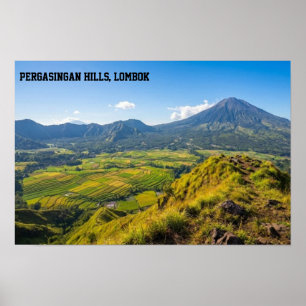 Poster Œuvre d'art murale du lever de soleil sur la colli