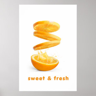 Poster Œuvre d'art murale en fruits Splash d'été