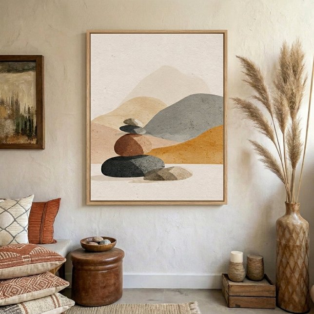 Poster Œuvre d'art murale en pierres neutres pour décorat (Créateur téléchargé)