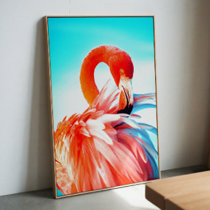 Poster Œuvre d'art murale flamant rose