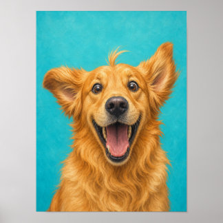 Poster Œuvre d'art murale Golden Retriever — Douleur drôl
