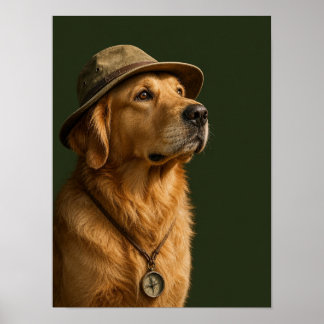 Poster Œuvre d'art murale Golden Retriever — Explorateur