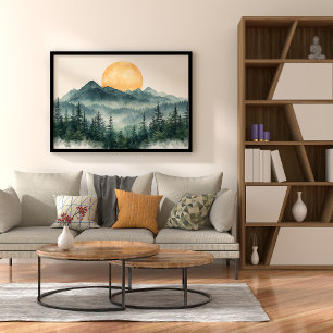 Poster Œuvre d'art murale minimaliste zen Sérénité du lev