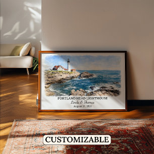Poster Oeuvre d'art murale personnalisée du phare de Port