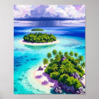 Poster Œuvre d'art murale. Petites îles