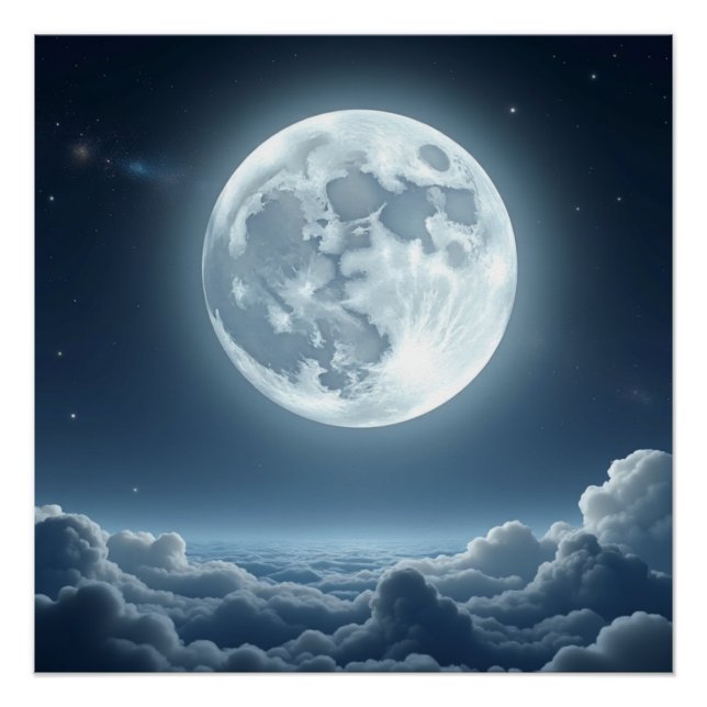 Poster Œuvre d'art murale sous la lumière de la lune – Nu (Devant)