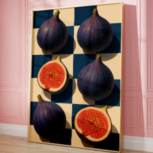 Poster Œuvre d'art murale sur la figue, Art de cuisine te