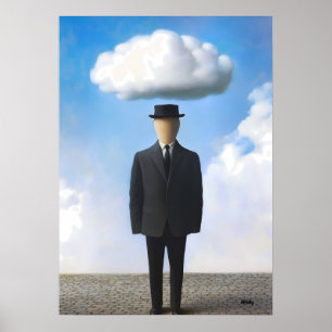 Poster Œuvre d'art murale surréaliste - Homme sans visage