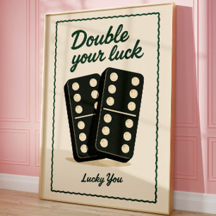 Poster Œuvre d'art murale vintage jeu de domino rétro