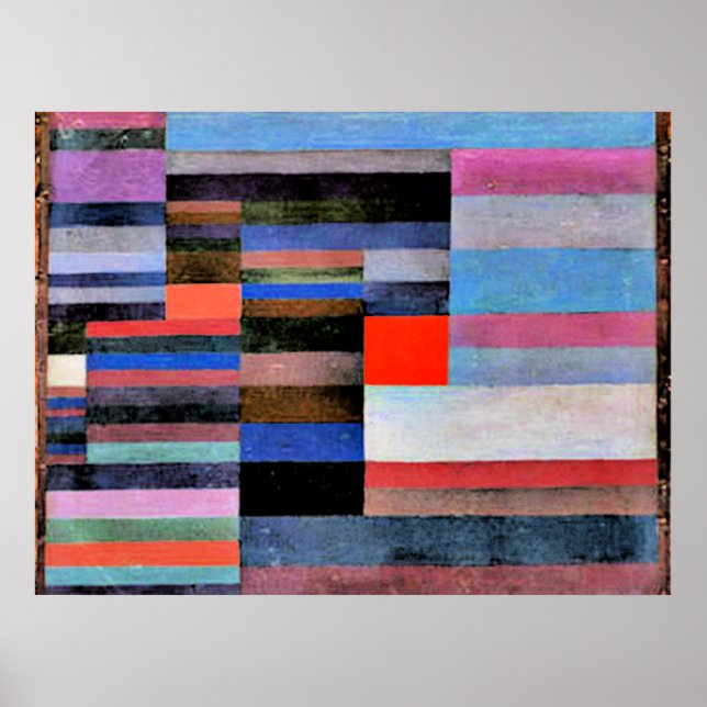 Poster OEuvre d'art Paul Klee, Le feu en soirée (Devant)