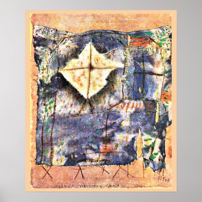 Poster OEuvre d'art Paul Klee, Paysage ravé (Devant)