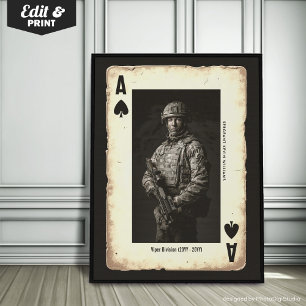 Poster Œuvre d'art personnalisée de soldat, As de Pique M