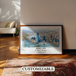 Poster Œuvre d'art personnalisée pour Jersey City, affich