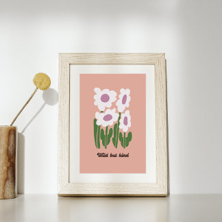 Poster Œuvre d'art rétro sauvage mais gentille sur le thè