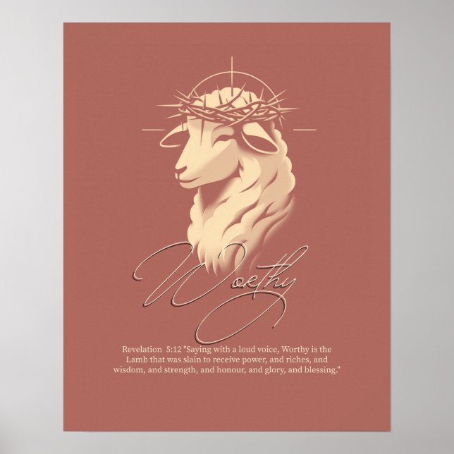 Poster Œuvre d'art scripturaire de foi chrétienne digne (Devant)