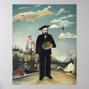 Poster Œuvre d'art vintage Henri Rousseau Paris Tour Eiff