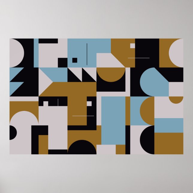 Poster OEuvre de composition Bauhaus réalisée avec l'ele  (Devant)
