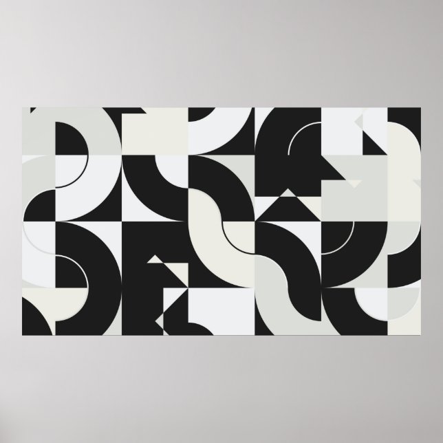 Poster OEuvre de composition Bauhaus réalisée avec l'ele  (Devant)