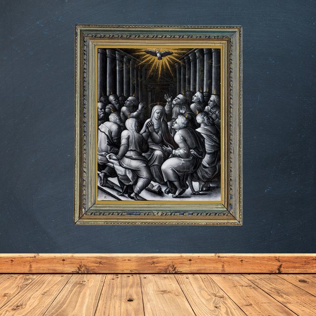 Poster Oeuvre de confirmation de la Pentecôte de Pierre R (Pentecost Confirmation Artwork by Pierre Reymond - Catholic Christian Poster)
