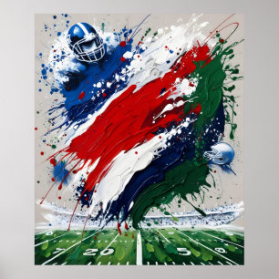 Poster Oeuvre de football Abstraite