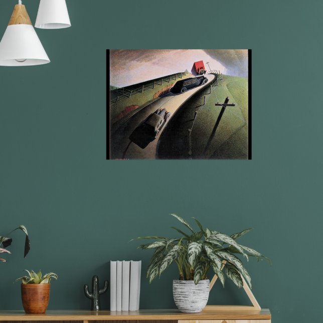 Poster OEuvre de Grant Wood, Death on the Ridge Road, (Salon 1)