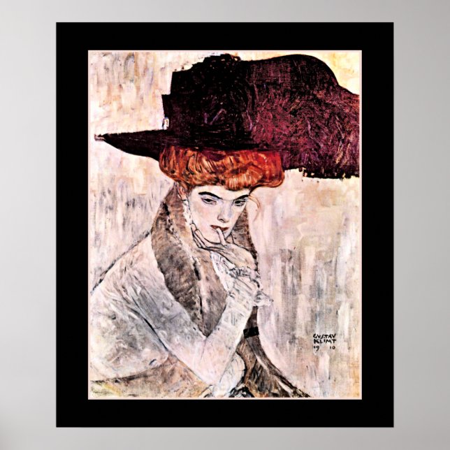Poster Oeuvre de Gustav Klimt, Cabine de Der Schwarze (Devant)