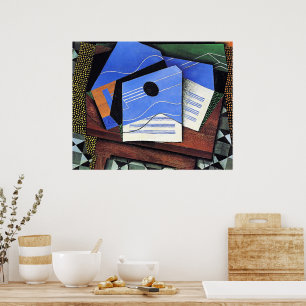 Poster Œuvre de Juan Gris, Guitare sur une table,