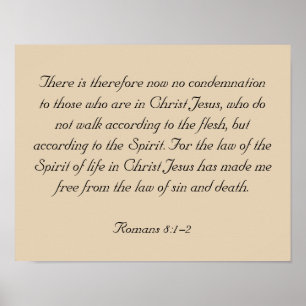 Poster Oeuvre de la Bible encadrée, Romains 8:1-2