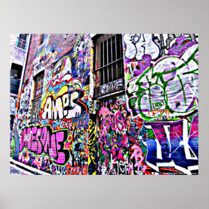 Poster Oeuvre de la rue Hosier Lane - Melbourne, Australi