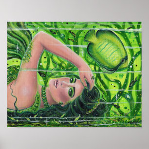 Poster OEuvre d'Emerald mermaid par Renee L. Lavoie