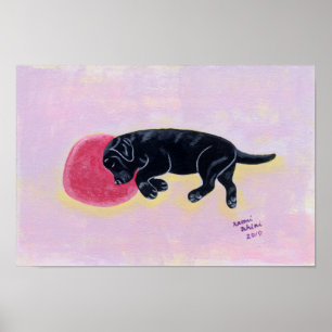 Poster Oeuvre dormante du Labrador noir