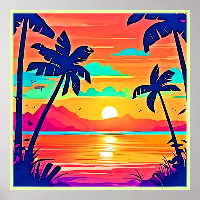Poster Oeuvre du Sunset Paradise (Devant)