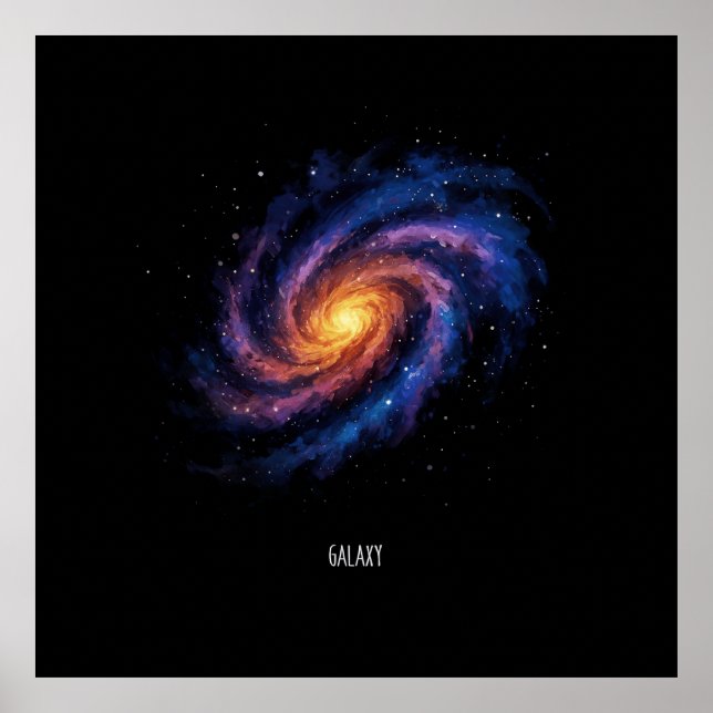 Poster Oeuvre Galaxie - Illustration de l'espace spiral c (Devant)