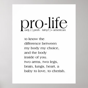Poster OEuvre murale de définition Pro-Life