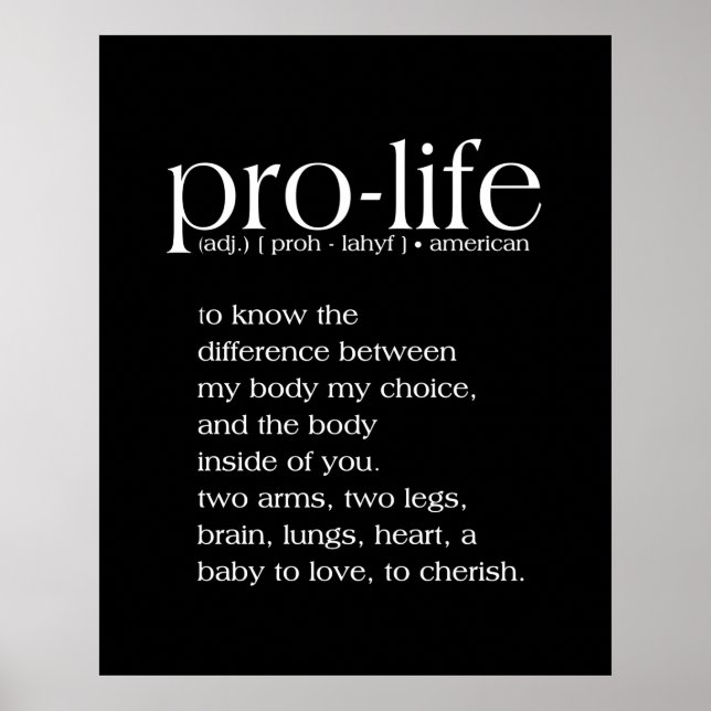 Poster OEuvre murale de définition Pro-Life (Devant)