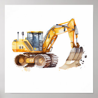 Poster OEuvre murale d'excavateur