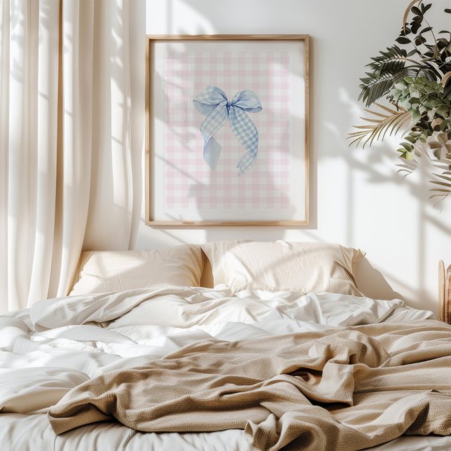 Poster OEuvre murale En vichy bleu (Créateur téléchargé)