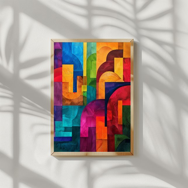 Poster OEuvre murale géométrique colorée - Décor intérieu (Colorful Abstract wall art)