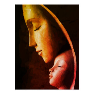 Poster Œuvre murale Mère et Enfant