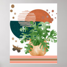 OEuvre murale Plante pointillée Abstraite
