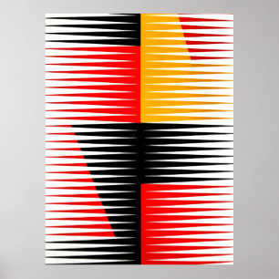 Poster OEuvre rouge, noire et jaune